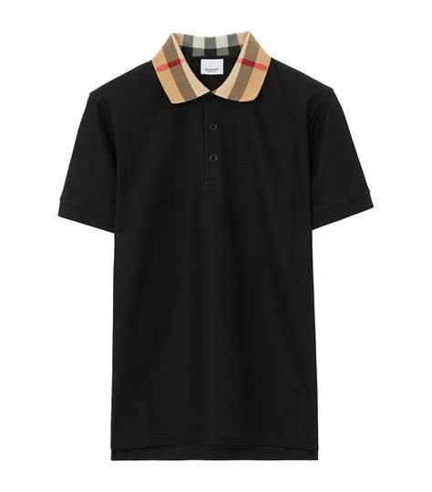 burberry polo shirts black|check collar polo shirt burberry.